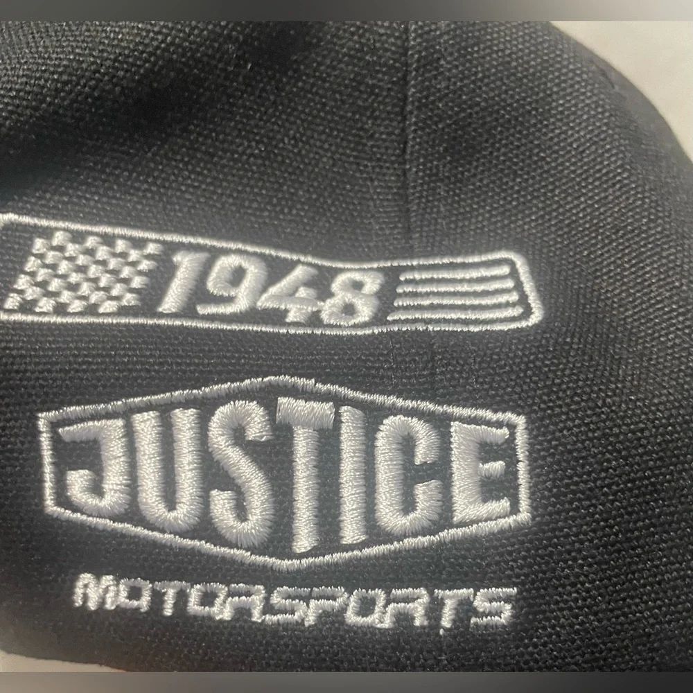 NWT Justice x NASCAR Girls Adjustable Baseball Cap Checkered Racing Hat OSFM